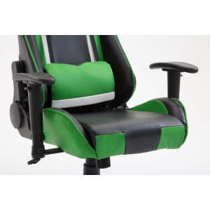 Silla gaming JEMEX, reclinable, con cojines, en piel color negro/amarillo