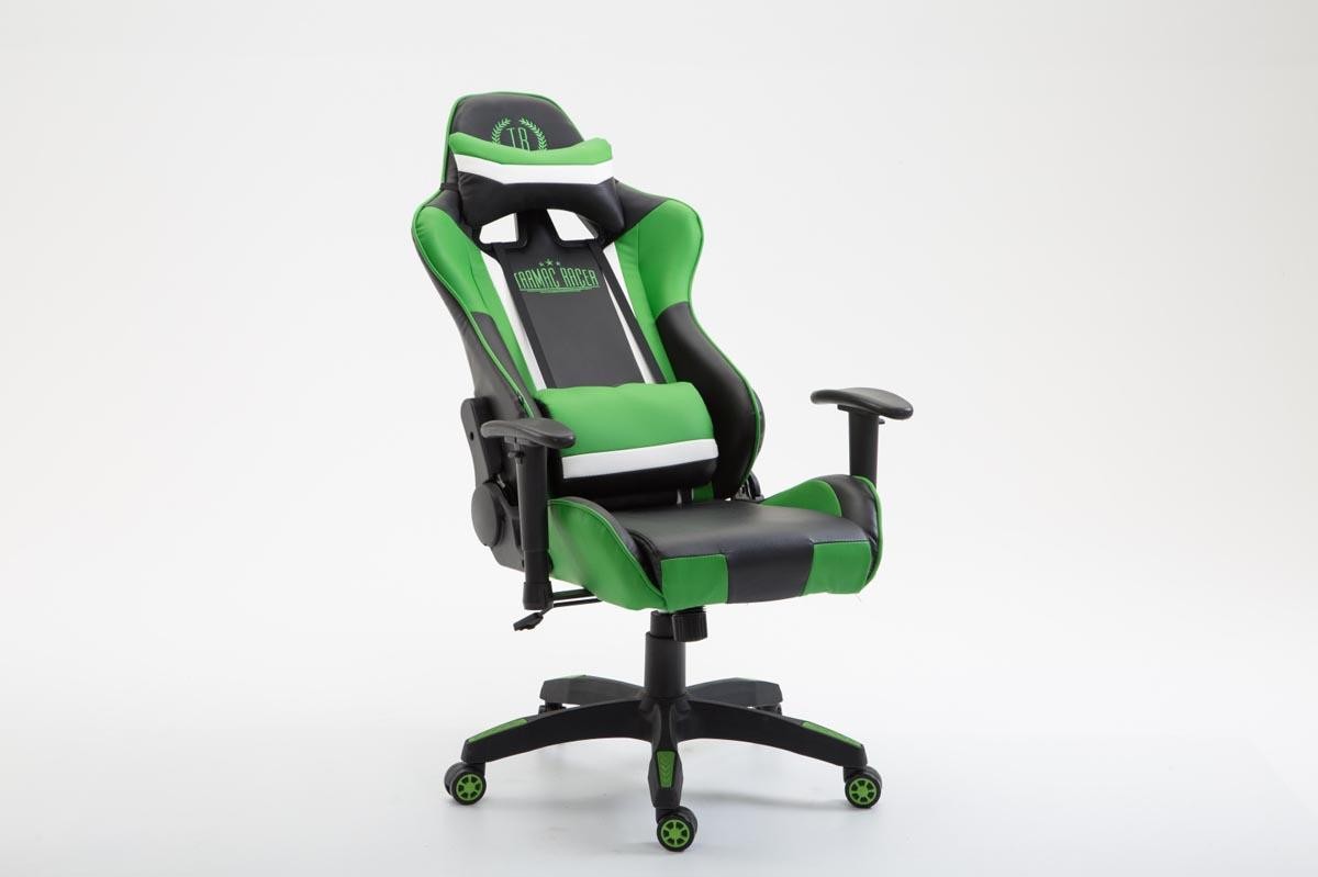 Silla Gaming JEMEX, Respaldo Reclinable, Cojines Incluidos, en Piel Negro/Amarillo