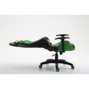Silla gaming JEMEX, reclinable, con cojines, en piel color negro/amarillo