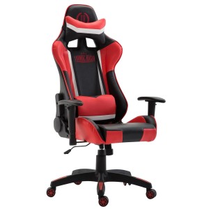 Silla gaming JEMEX, reclinable, con cojines, en piel color negro/amarillo