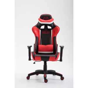 Silla gaming JEMEX, reclinable, con cojines, en piel color negro/amarillo