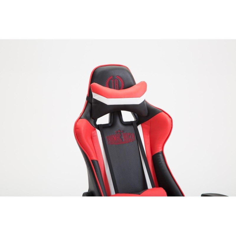 Silla gaming JEMEX, reclinable, con cojines, en piel color negro/amarillo