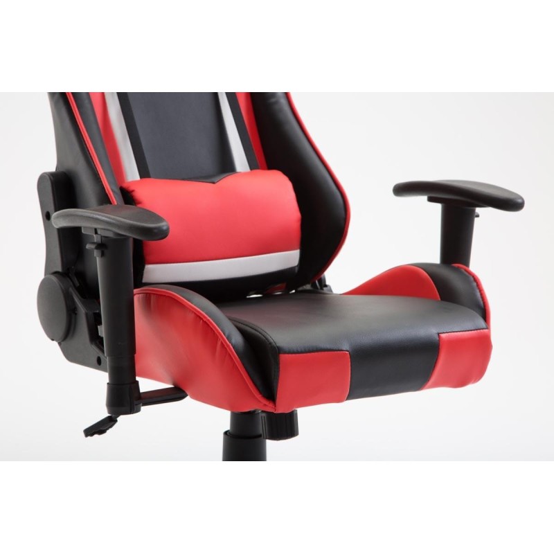 Silla gaming JEMEX, reclinable, con cojines, en piel color negro/amarillo