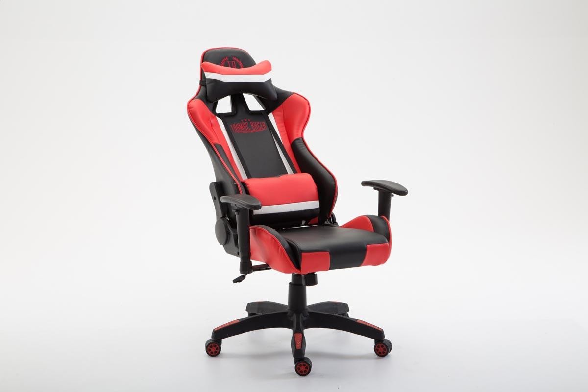 Silla Gaming JEMEX, Respaldo Reclinable, Cojines Incluidos, en Piel Negro/Amarillo