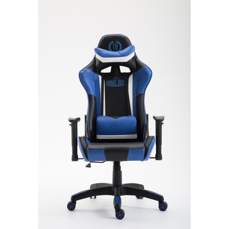 Silla gaming JEMEX, reclinable, con cojines, en piel color negro/amarillo