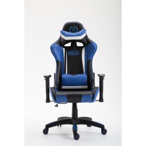 Silla gaming JEMEX, reclinable, con cojines, en piel color negro/amarillo
