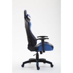 Silla gaming JEMEX, reclinable, con cojines, en piel color negro/amarillo