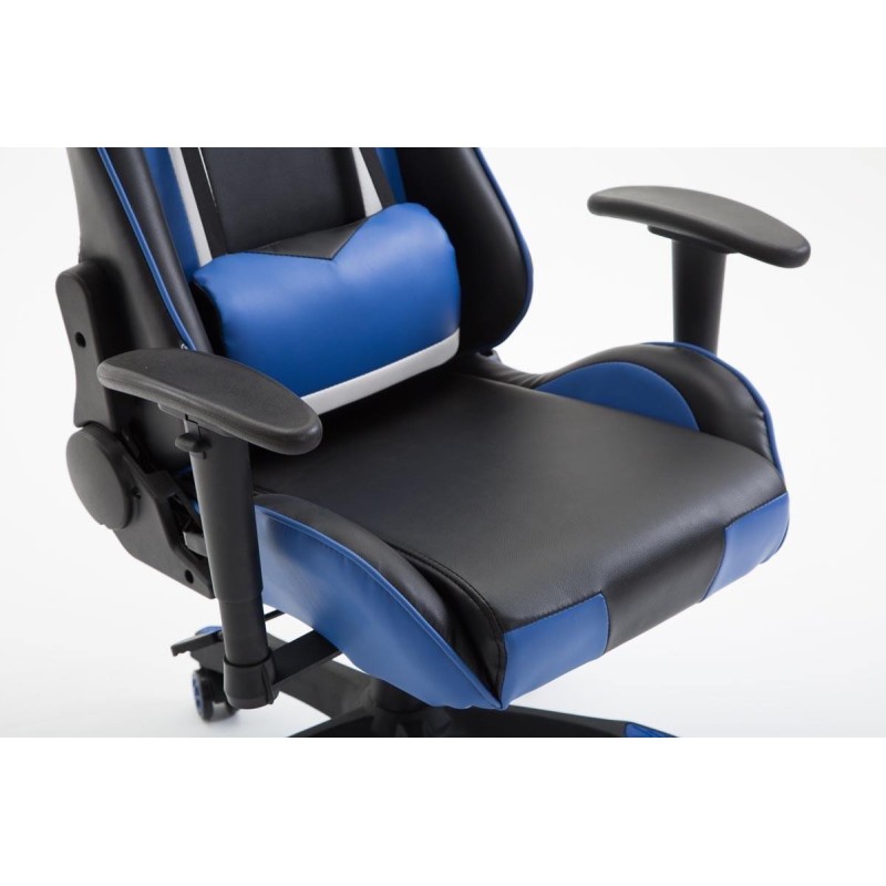Silla gaming JEMEX, reclinable, con cojines, en piel color negro/amarillo