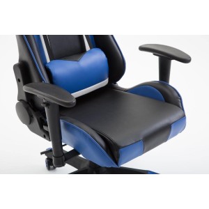 Silla gaming JEMEX, reclinable, con cojines, en piel color negro/amarillo