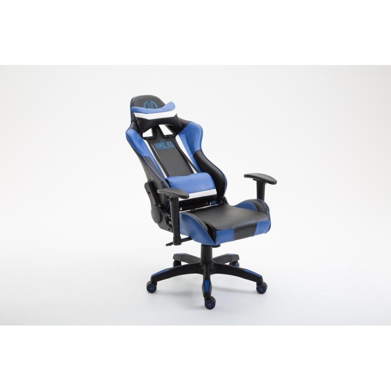 Silla gaming JEMEX, reclinable, con cojines, en piel color negro/amarillo