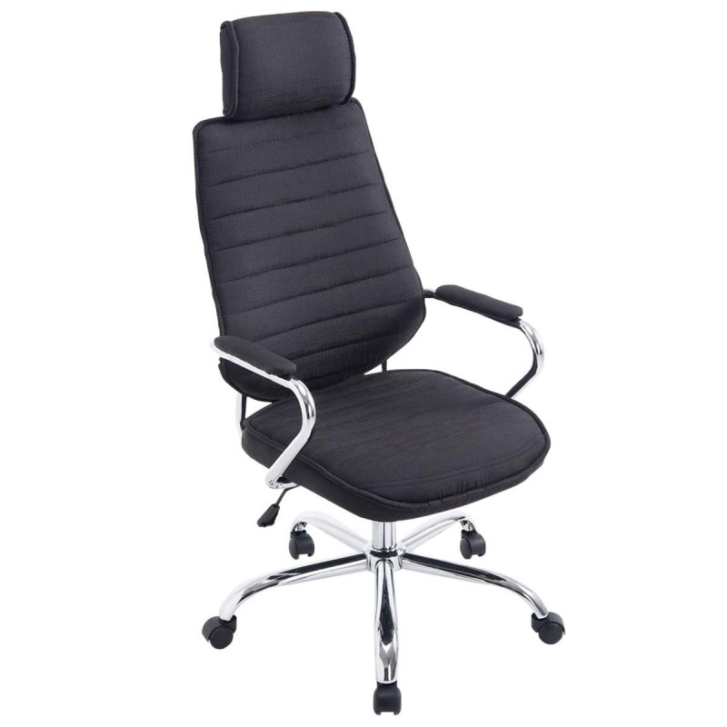 Sillón Ejecutivo RENO TELA, estructura metal, en tela color Negro