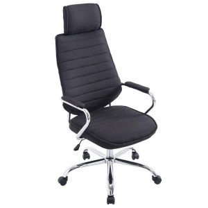 Sillón Ejecutivo RENO TELA, estructura metal, en tela color Negro