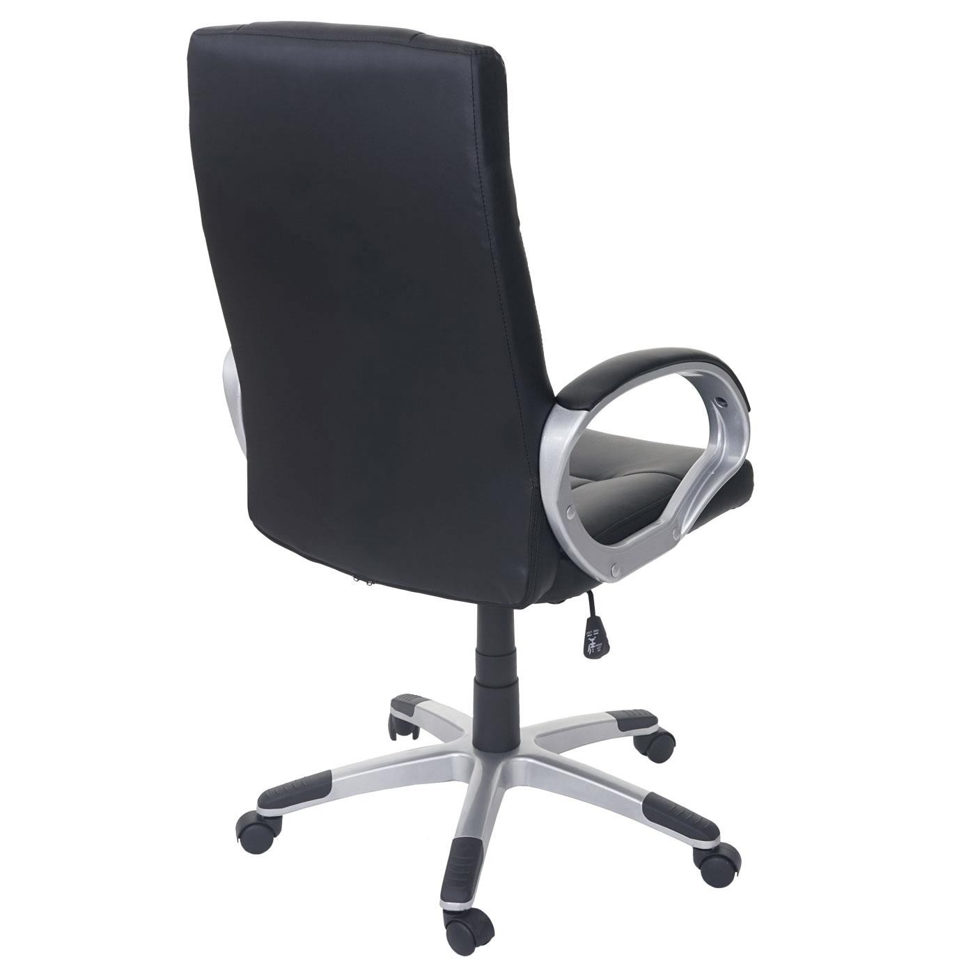 Sillón de oficina BARY, Gran Acolchado, Mecanismo Basculante, en Piel color Negro