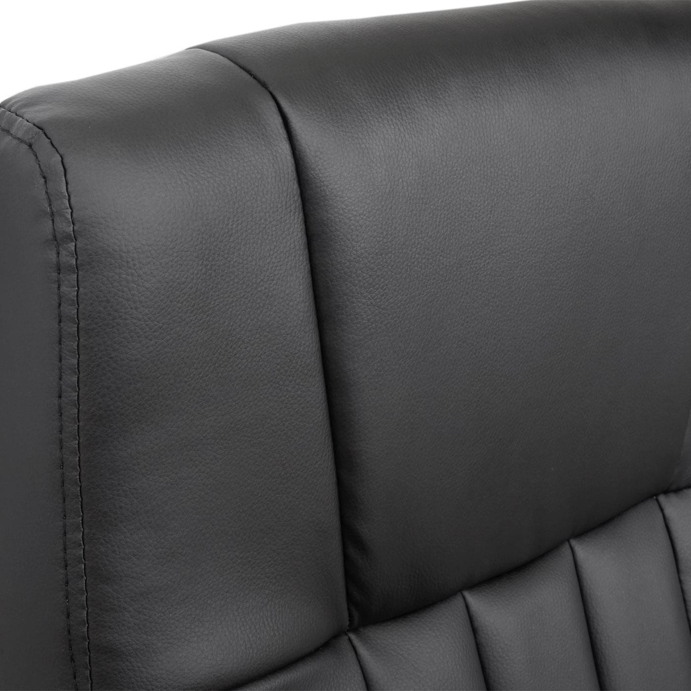 Sillón de oficina BARY, Gran Acolchado, Mecanismo Basculante, en Piel color Negro