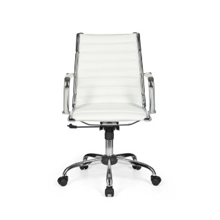 Silla de Diseño MENGEN 10, Piel color Blanco 2