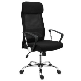 Silla de Oficina CAIRO, reposacabezas acolchado, en negro