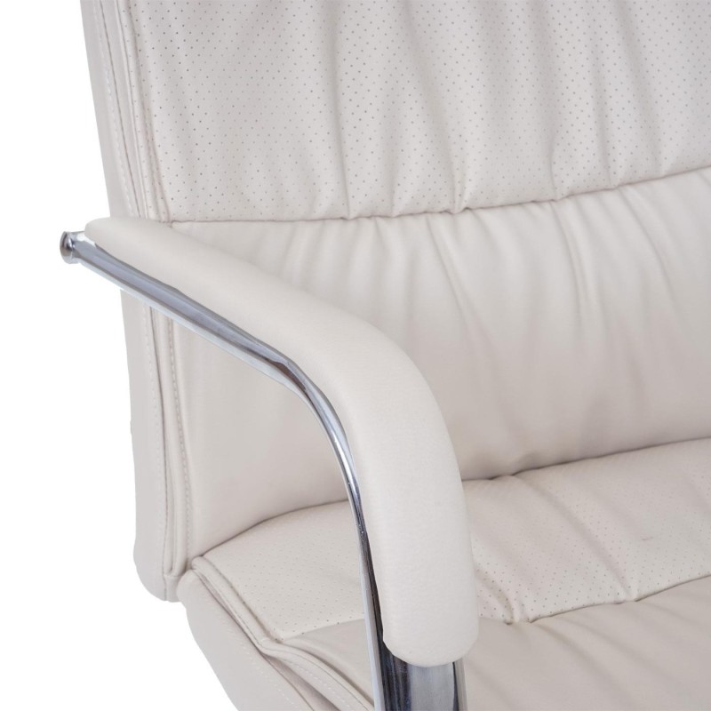 Silla de oficina BIMBA, base de metal, piel negra