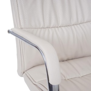 Silla de oficina BIMBA, base de metal, piel negra