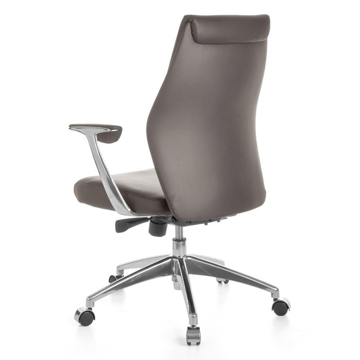 Silla de Oficina SAJONIA 10, Elegante Diseño, Grueso Acolchado, en Piel Natural color Negro