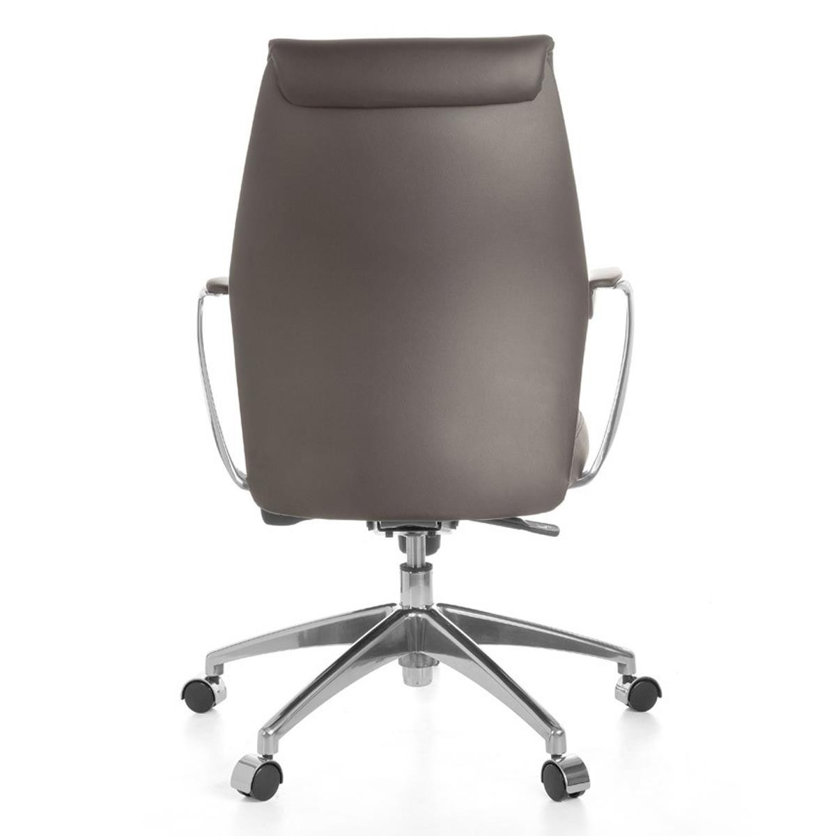 Silla de Oficina SAJONIA 10, Elegante Diseño, Grueso Acolchado, en Piel Natural color Negro