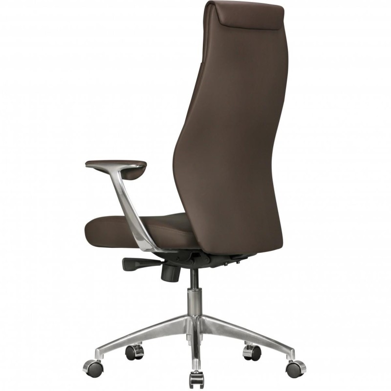 Sillón de oficina SAJONIA, elegante diseño, en piel natural negra