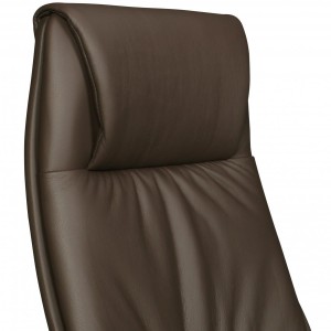 Sillón de oficina SAJONIA, elegante diseño, en piel natural negra