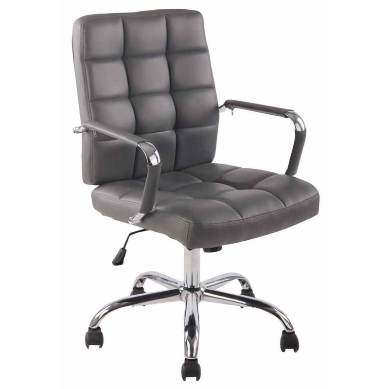Silla de oficina DELAN, grueso acolchado, en piel color negro