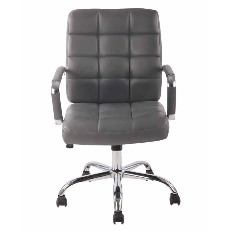 Silla de oficina DELAN, grueso acolchado, en piel color negro