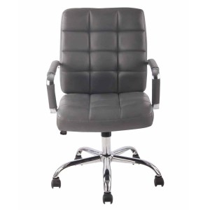 Silla de oficina DELAN, grueso acolchado, en piel color negro