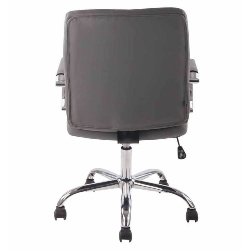 Silla de oficina DELAN, grueso acolchado, en piel color negro