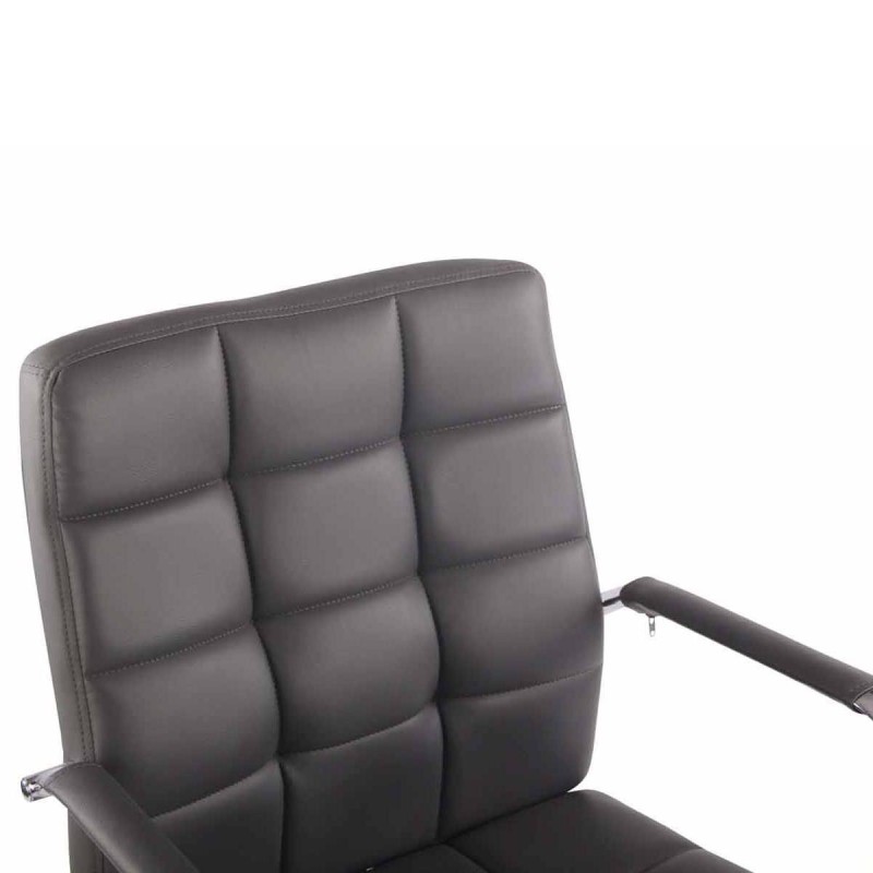 Silla de oficina DELAN, grueso acolchado, en piel color negro
