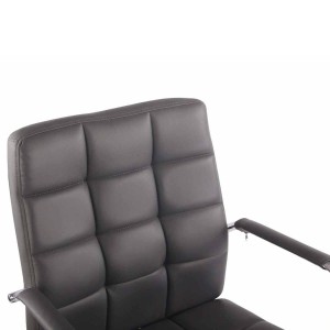 Silla de oficina DELAN, grueso acolchado, en piel color negro