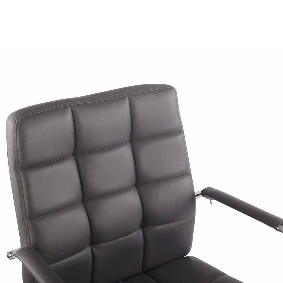 Silla de Oficina DELAN, Grueso Acolchado, Base Metálica, Tapizada en Piel color Negro
