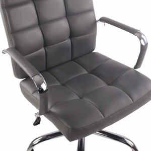 Silla de oficina DELAN, grueso acolchado, en piel color negro