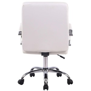 Silla de oficina DELAN, grueso acolchado, en piel color negro