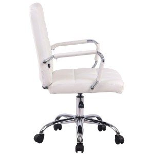 Silla de oficina DELAN, grueso acolchado, en piel color negro