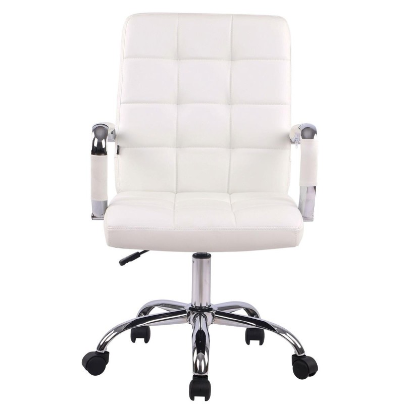 Silla de oficina DELAN, grueso acolchado, en piel color negro