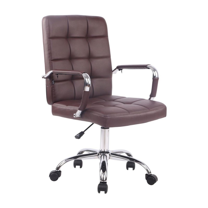 Silla de oficina DELAN, grueso acolchado, en piel color negro