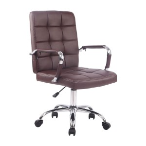 Silla de oficina DELAN, grueso acolchado, en piel color negro