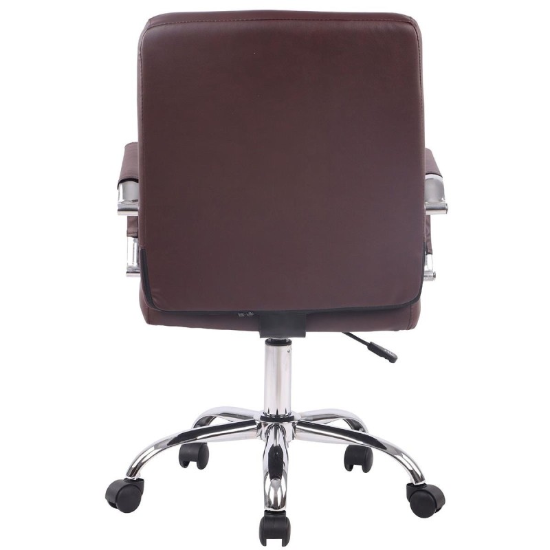 Silla de oficina DELAN, grueso acolchado, en piel color negro