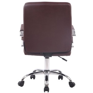 Silla de oficina DELAN, grueso acolchado, en piel color negro
