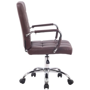 Silla de oficina DELAN, grueso acolchado, en piel color negro
