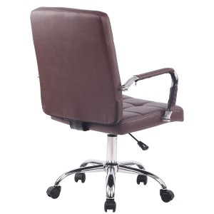 Silla de oficina DELAN, grueso acolchado, en piel color negro