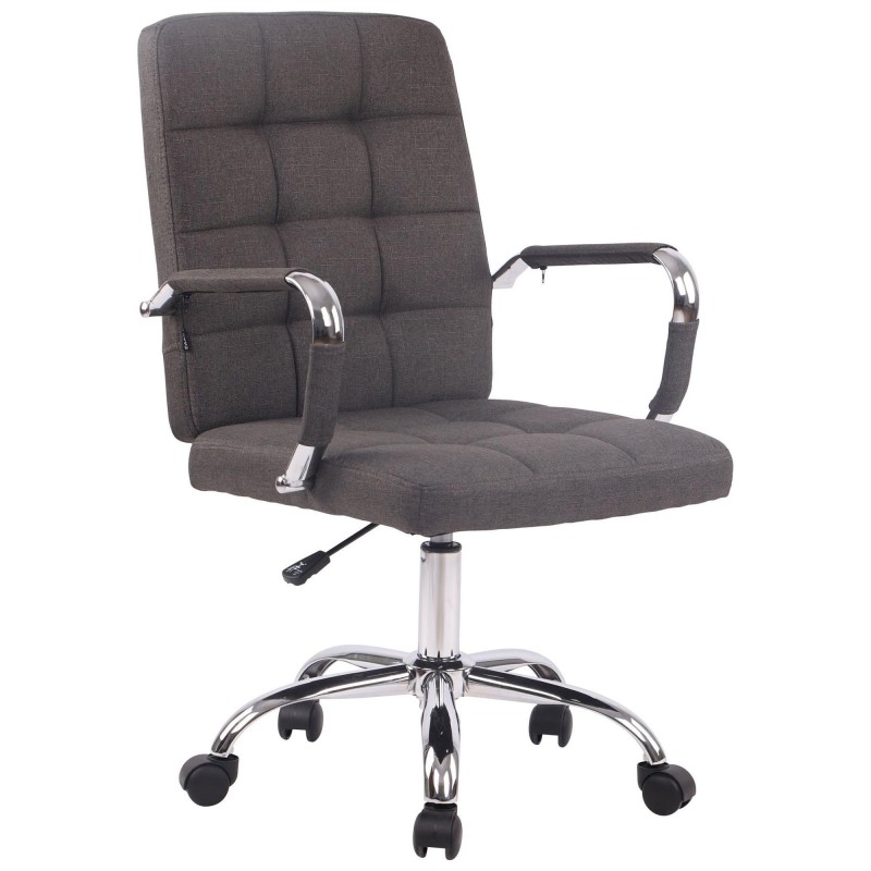 Silla de oficina DELAN TELA, grueso acolchado, en color negro