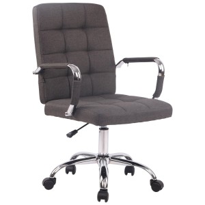 Silla de oficina DELAN TELA, grueso acolchado, en color negro