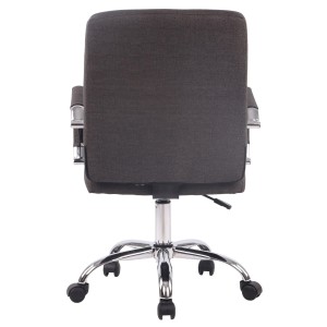 Silla de oficina DELAN TELA, grueso acolchado, en color negro