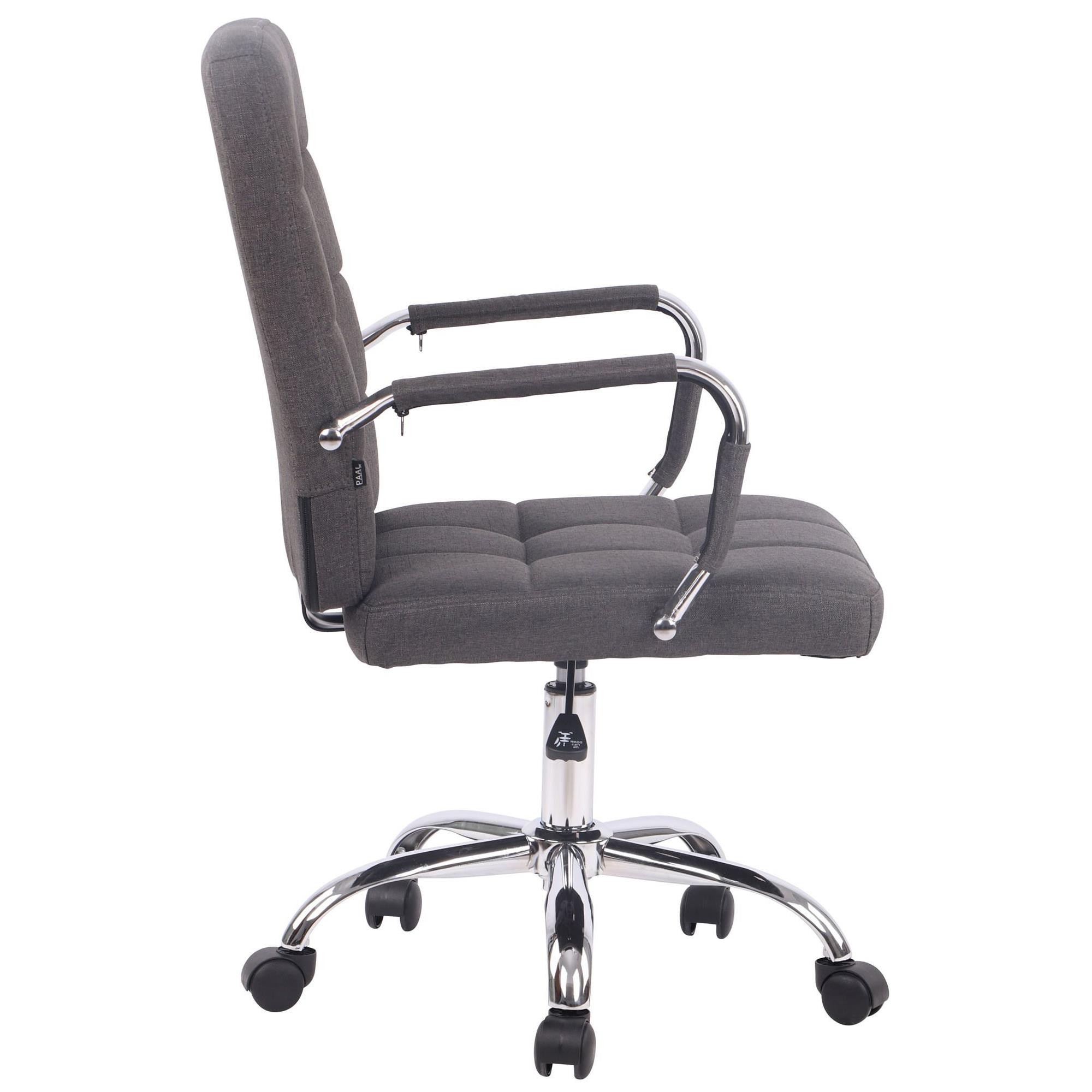 Silla de Oficina DELAN TELA, Grueso Acolchado, Base Metálica, en color Negro