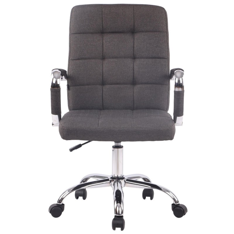 Silla de oficina DELAN TELA, grueso acolchado, en color negro
