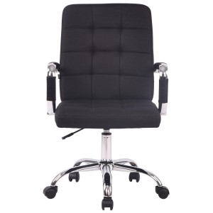 Silla de oficina DELAN TELA, grueso acolchado, en color negro