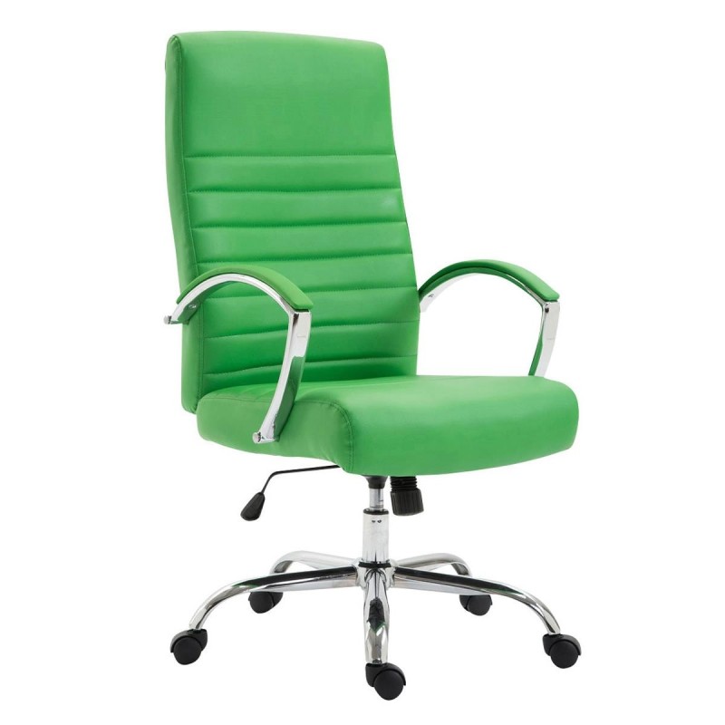 Silla de oficina VALANTY, grueso acolchado, en piel color negro